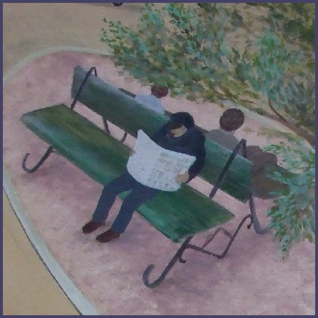 muurschildering-parkbank