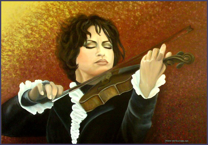 schilderij la violista door yvonne van bloemendal